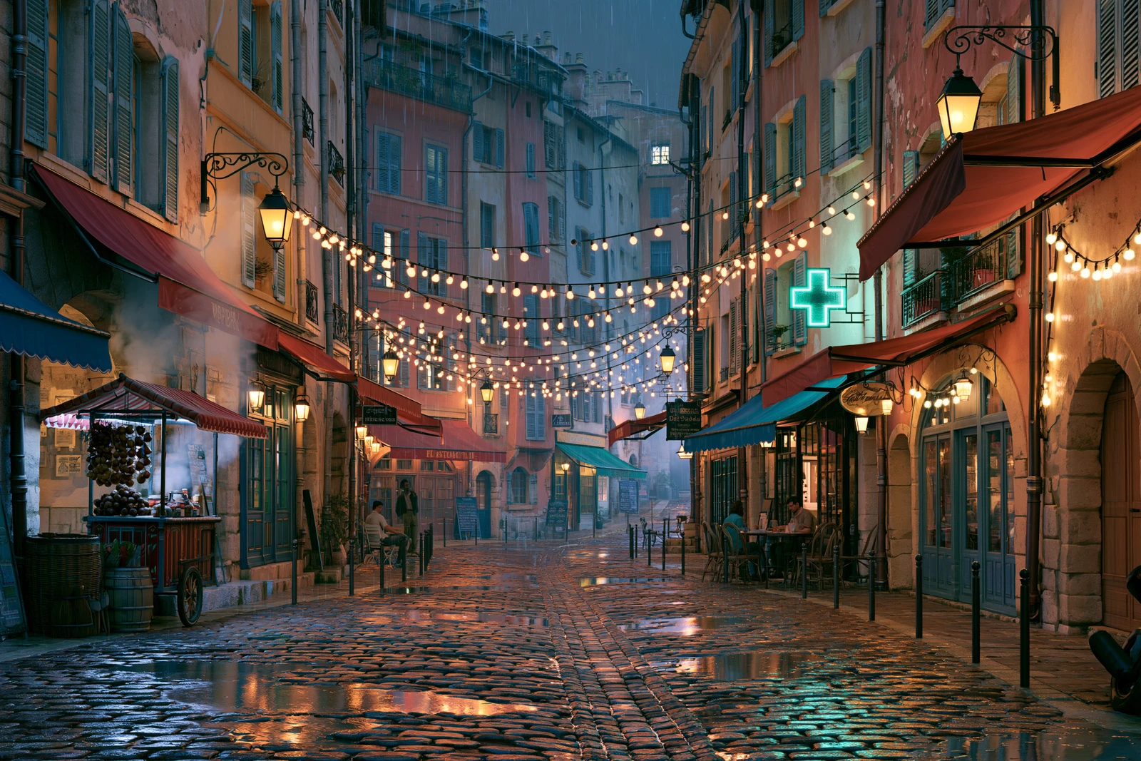Midjourney V8.2 — Rainy Night Street