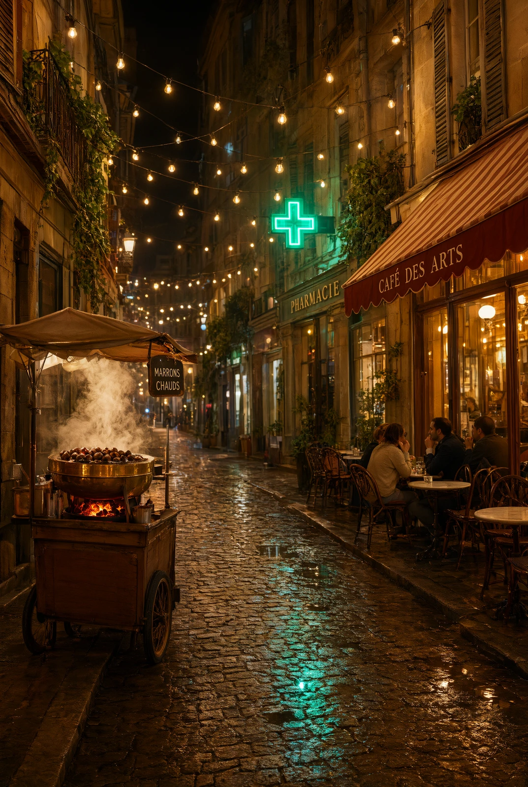 Qwen Image 3 Pro — Rainy Night Street